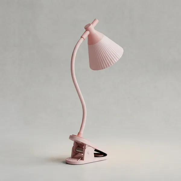 Pink_Clip-On_Led_Desk_Lamp_With_Flexible_Gooseneck