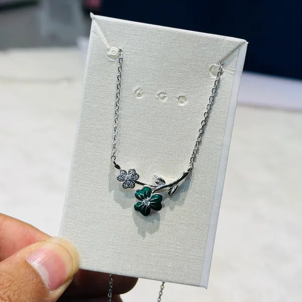 Silver_925_Sterling_Floral_Branch_Emerald_Clear_Crystal_Pendant_For_Women