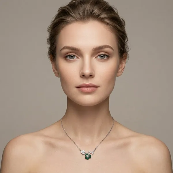 Silver_925_Sterling_Floral_Branch_Emerald_Clear_Crystal_Pendant_For_Women