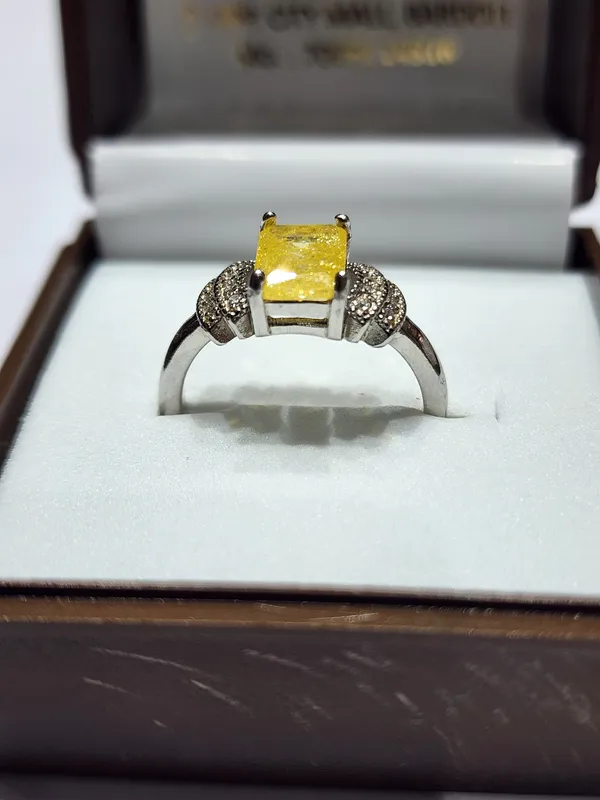Silver_925_Yellow_Stone_Adjustable_Ring_For_Women