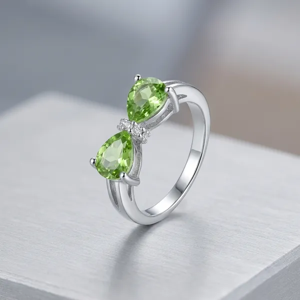 Silver_925_Green_Peridot_Bow_Ring_For_Women