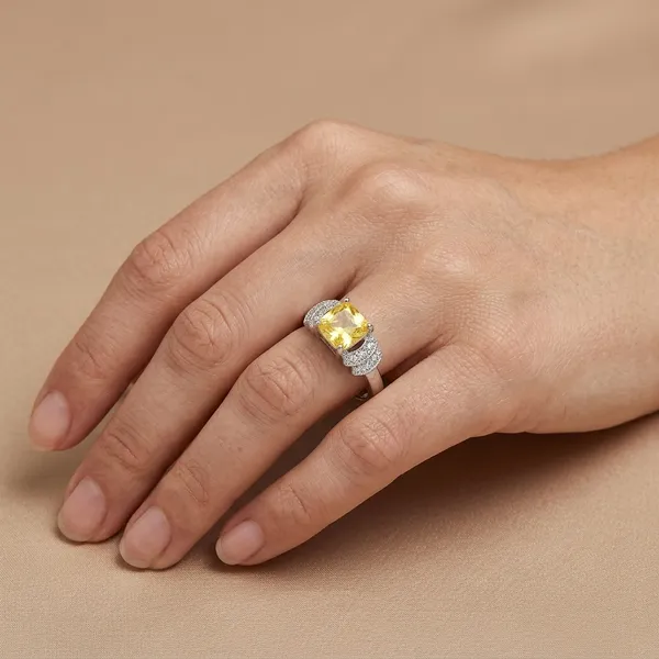 Silver_925_Yellow_Stone_Adjustable_Ring_For_Women