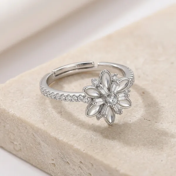 Silver_925_Sterling_Crystal_Floral_Adjustable_Ring_For_Women
