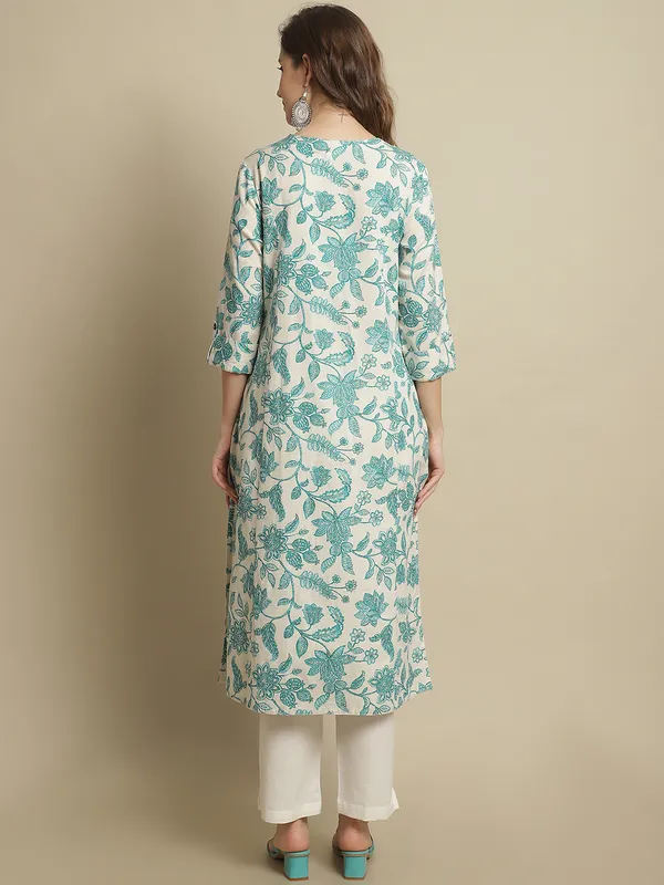 Green_Pure_Cotton_A-line_Kurta_with_White_Gota_Patti_Embellishments