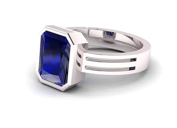 Blue_Sapphire_Created_Gold_Plated_Panchdhatu_Adjustable_Neelam_Ring_For_Men_&_Women_From_4.25_Ratti_To_20.25_Ratti