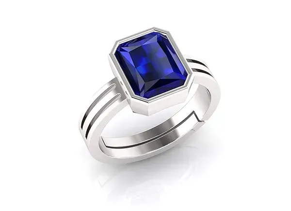 Blue_Sapphire_Created_Gold_Plated_Panchdhatu_Adjustable_Neelam_Ring_For_Men_&_Women_From_4.25_Ratti_To_20.25_Ratti