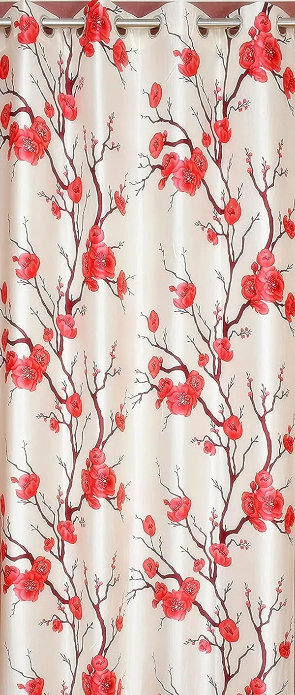 Polyester_Fabric_Floral_Design_-Modern_Flower_Print_parde_for_Home,_Living_Room,_Bedroom,_Offices_(Red)_-_Set_of_2_Pc