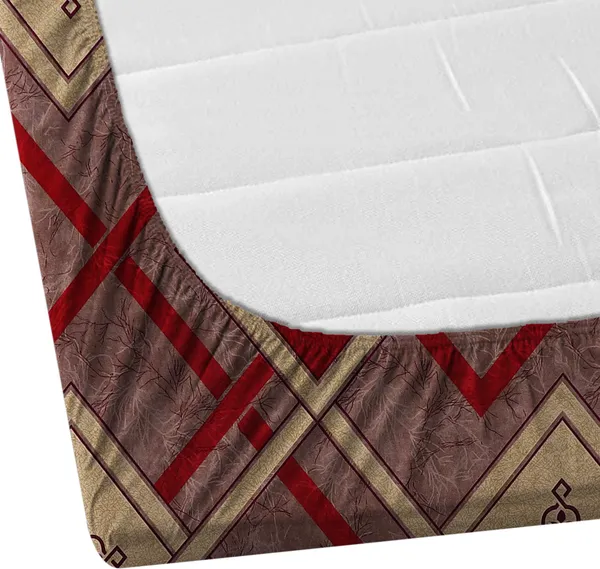 DECORUM_220_TC_-_Red_Cotton_Elastic_Fitted_King/Queen_Size_Bedsheets_With_2_Pillow_Covers