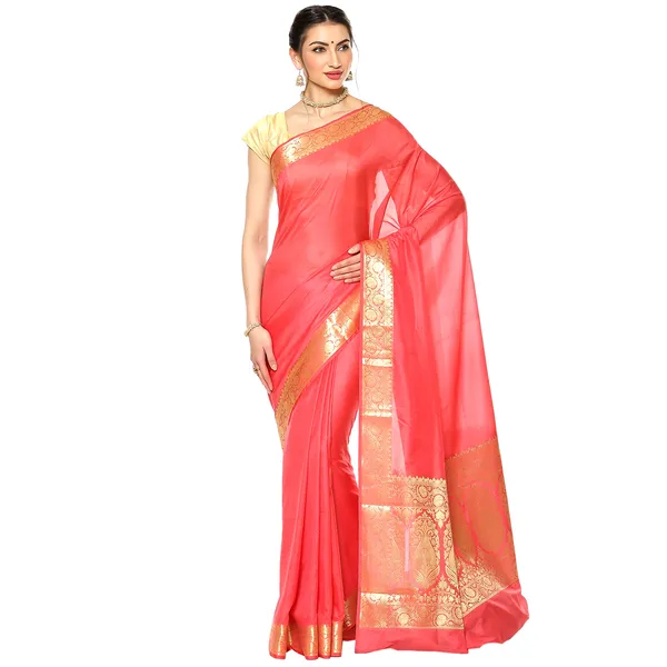 Peach_Katan_Silk_Banarasi_Sarees_For_Women