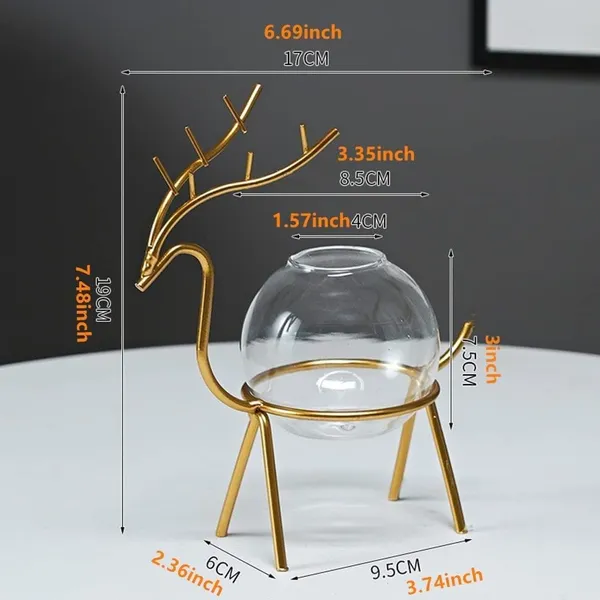 Set_Of_2_Gold_Glass_Planter_Holder_Deer_Glass_Pot_Glass_Flower_Pot