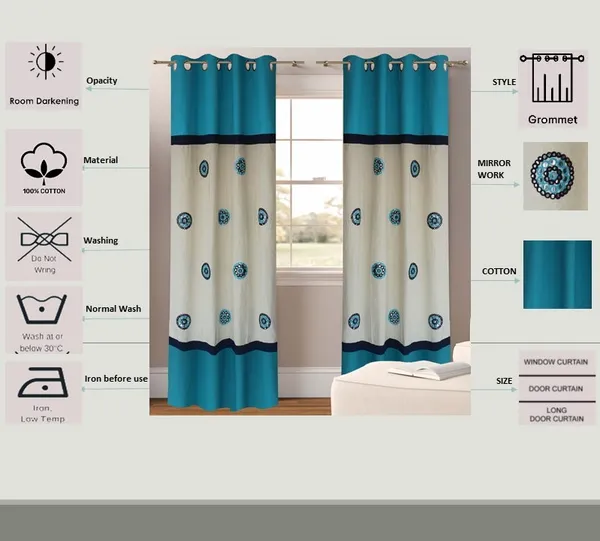 Pack_of_2_Cotton_Turquoise_Circular_Embroidery_Eyelet_Curtain_Set_for_Window_and_Door