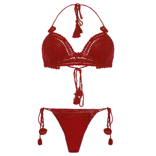 Red_Bikini_Crochet_Lingerie_Set_For_Women