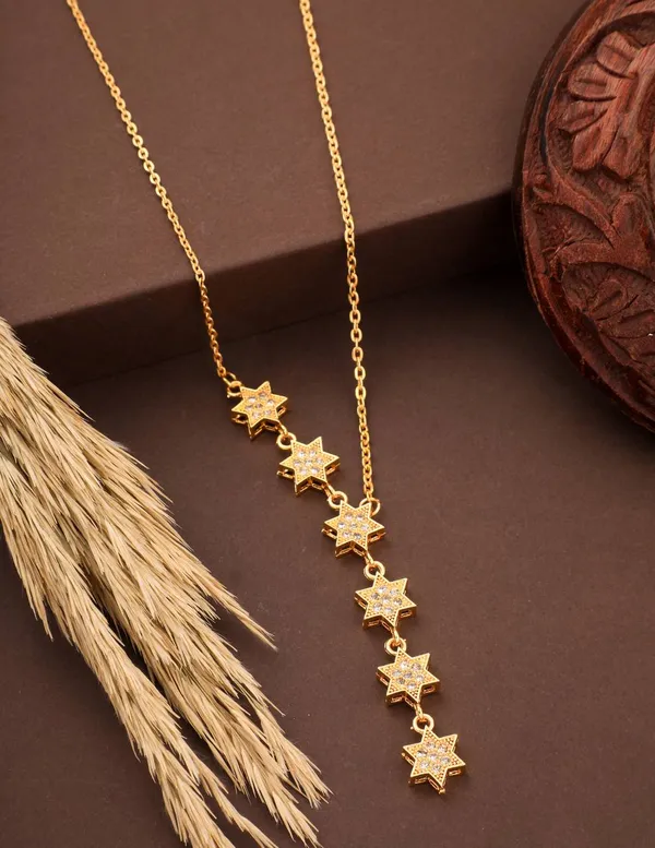 6_Star_Alloy_Gold-plated_Pendant_Chain_For_Womens