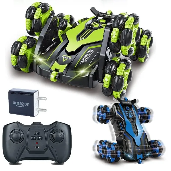 Believers Emporium 6 Wheel Remote Control Laser Stunt Car 2.4G Off Road High Speed Telescopic RC Truck Double Sided with 360 Rotating Twisting Drift Car Toy for Kids Multicolor Price in India