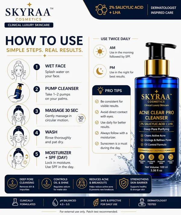 2_Salicylic_Acid_Face_Wash_With_Lha_Niacinamide_For_Acne_Oily_Skin_Deep_Pore_Cleansing_Blackhead_Removal_Oil_Control_Acne_Marks_Reduction_Anti_Pimple_Face_Cleanser_For_Men_Women_100_Ml