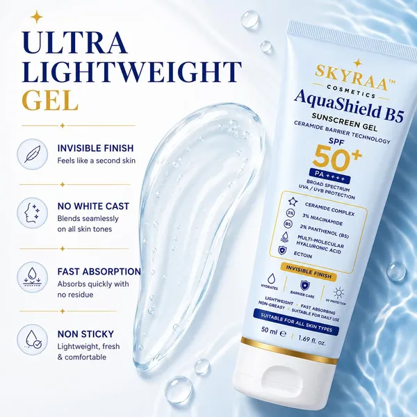 Aquashield_B5_Ceramide_Sunscreen_Gel_Spf50_Pa_Korean_Inspired_Invisible_Aqua_Gel_Sunscreen_For_Oily_Sensitive_Skin_Niacinamide_Ceramide_Panthenol_No_White_Cast_Lightweight_Daily_Uv_Protection_50g