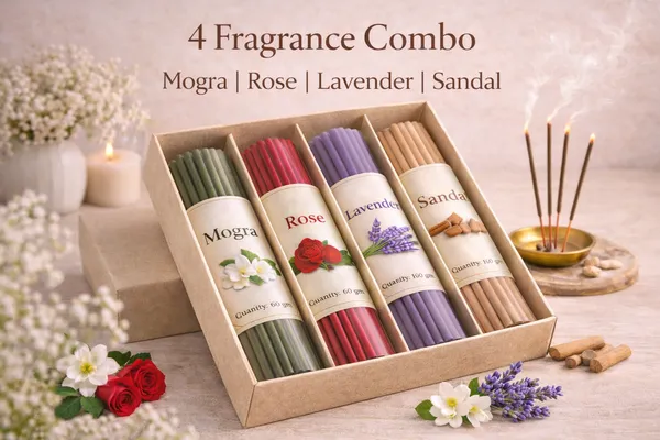 Shaligram_Premium_Incense_Stick_Combo_Pack_(Set_of_4)_–_Chandan,_Rose,_Mogra_&_Lavender_|_40_Sticks_Each_|_Long-Lasting_Natural_Aroma