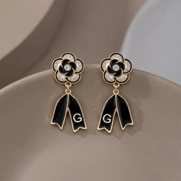 Black_Rose_Ribbon_Drop_Earrings