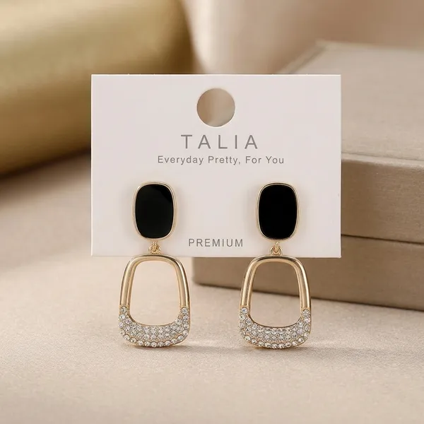 Korean_Black_Diamond_Drop_Earrings