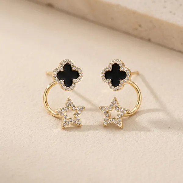 Midnight_Star_&_Clover_Duo_Studs_Earnings