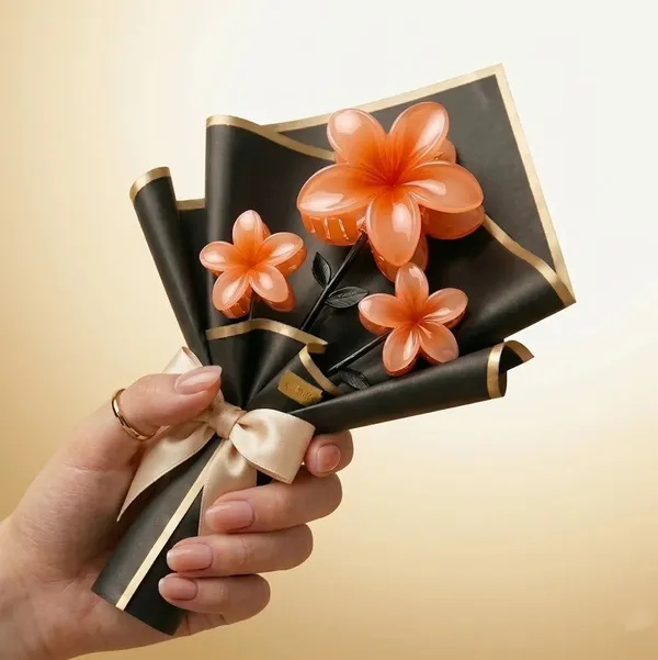 InstaViral_Korean_Flower_Claw_Bouquet_(Orange)