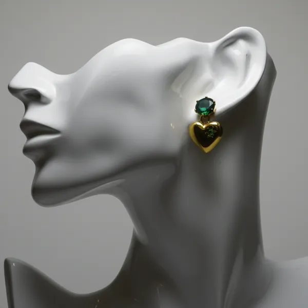 Gold_Plated_Heart_Earrings_Green