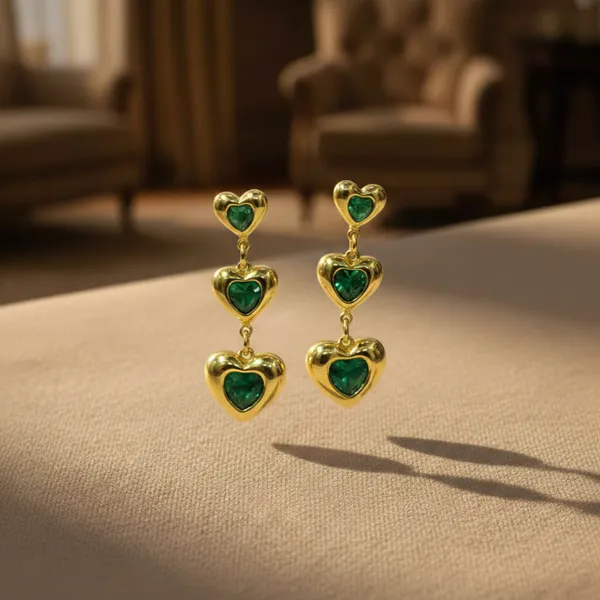 Gold_Plated_Three_Heart_Earrings