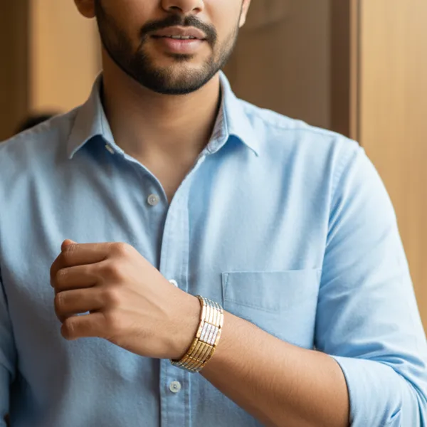 Gold_Plated_Horizontal_Line_Pattern_Bracelet