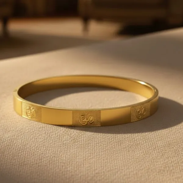 Gold_Plated_"Om"_Engrave_Kada_Bracelet