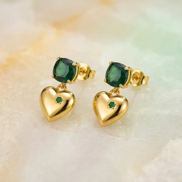 Gold_Plated_Heart_Earrings_Green