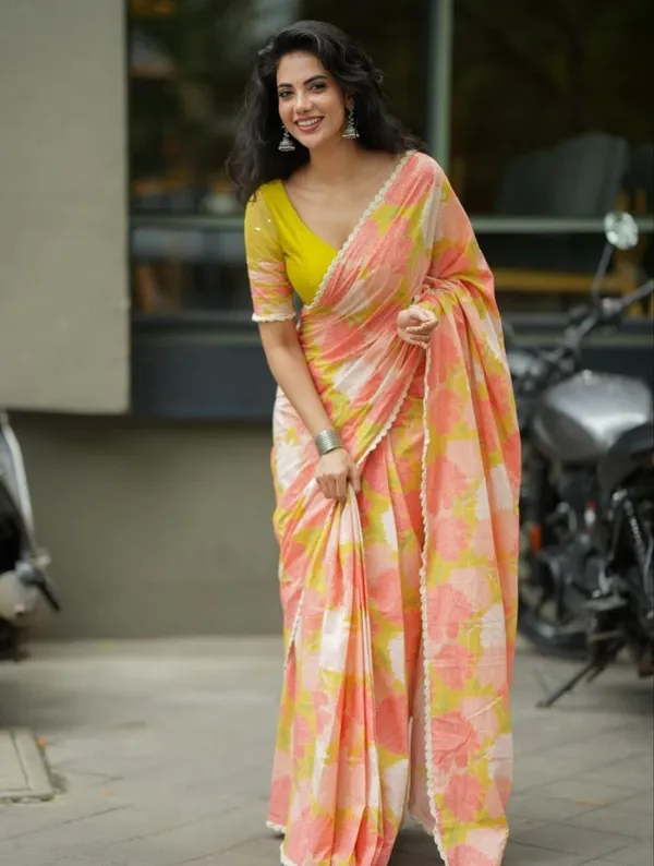 Peach_Blossom_Designer_Saree
