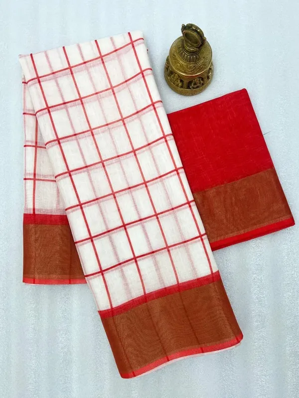 Classic_Checks_Linen_Saree