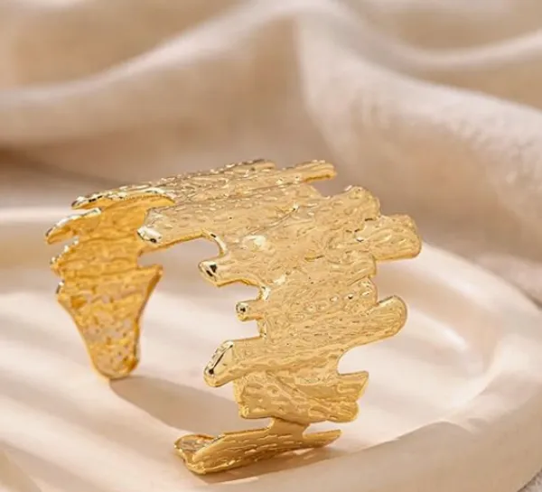 Irregular_Textured_Gold-Plated_Statement_Cuff_Bracelet