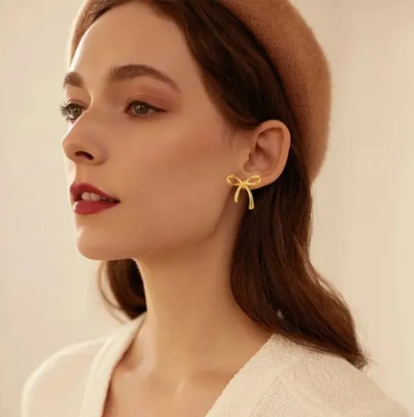 Gold-Toned_Bow_Stud_Earrings
