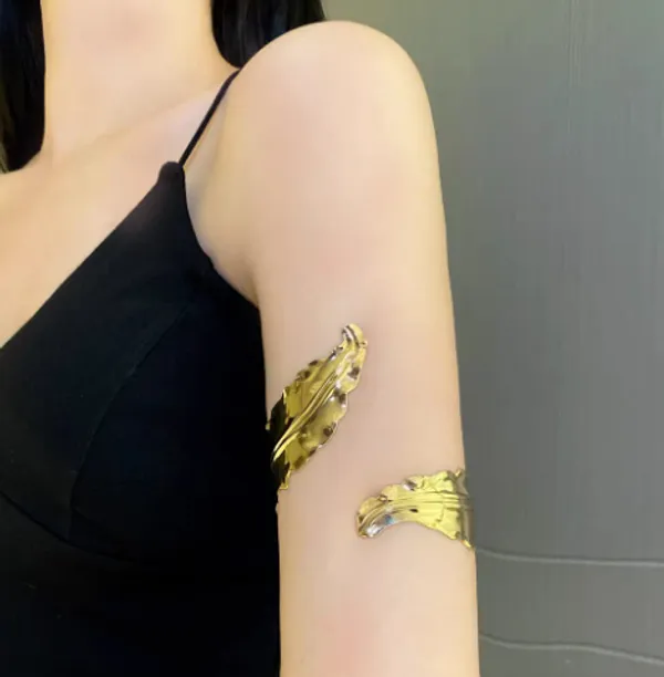 Gold-Tone_Feather_Cuff_Bracelet_Set