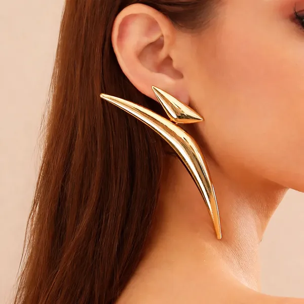 Gold-Toned_Curved_Talon_Statement_Earrings