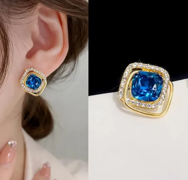 Blue_Crystal_Cushion_Cut_Square_Stud_Earrings_with_Halo_Setting