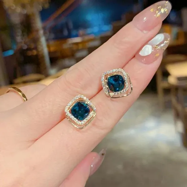 Blue_Crystal_Cushion_Cut_Square_Stud_Earrings_with_Halo_Setting