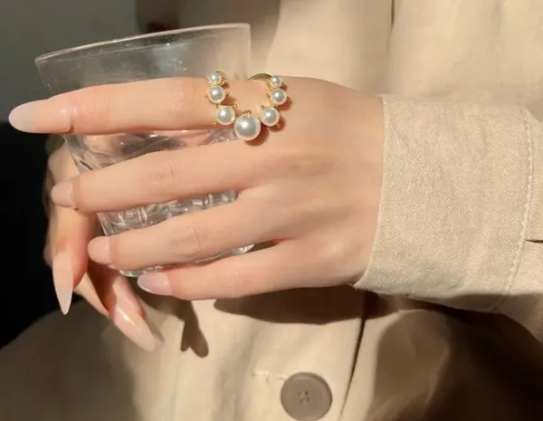 Pearl_Cluster_Adjustable_Ring_-_Gold_Tone