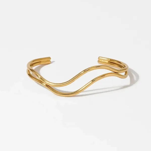 Gold-Toned_Wave_Design_Cuff_Bracelet_for_Women