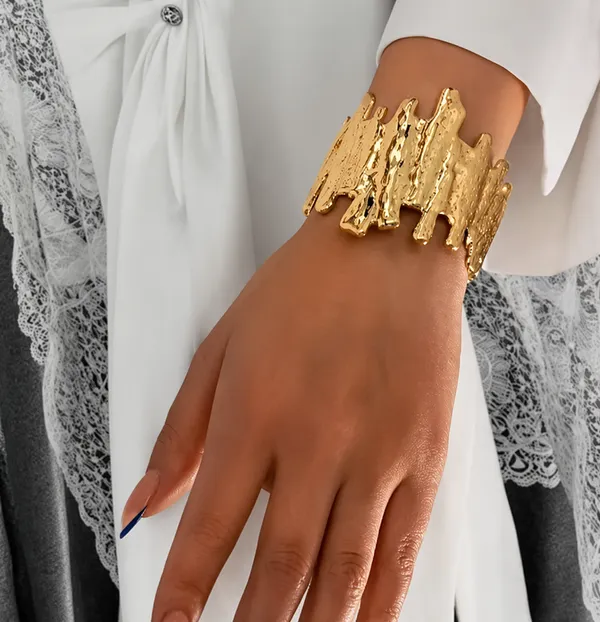 Irregular_Textured_Gold-Plated_Statement_Cuff_Bracelet