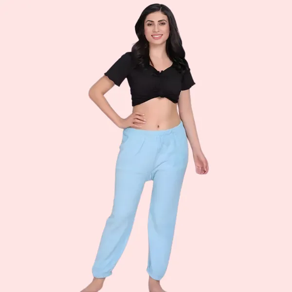 Blue_Fleece_Relaxed_Fit_Pajama_For_Women_(Pack_Of_2)