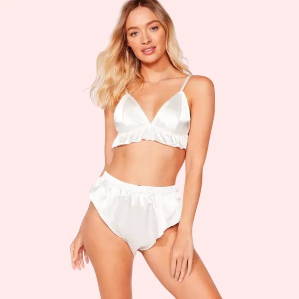 White_Silk_Satin_Coordinated_Bra_Set_For_Women
