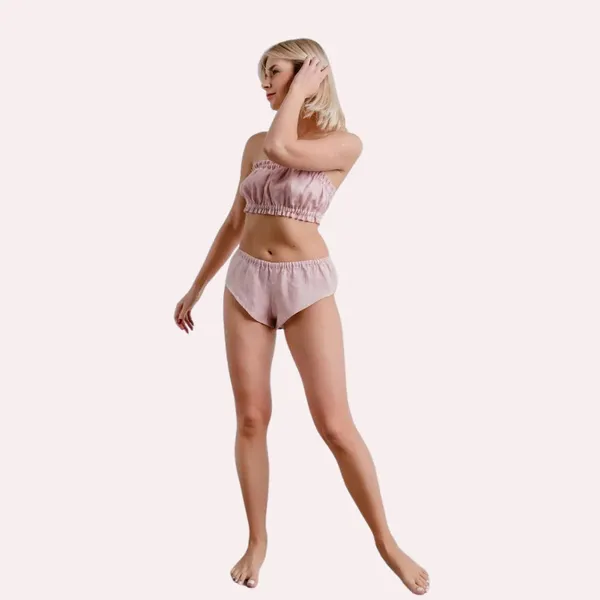 Multicolour_Organic_Cotton_Ruffled_Bandeau_And_Knickers_Set_For_Women