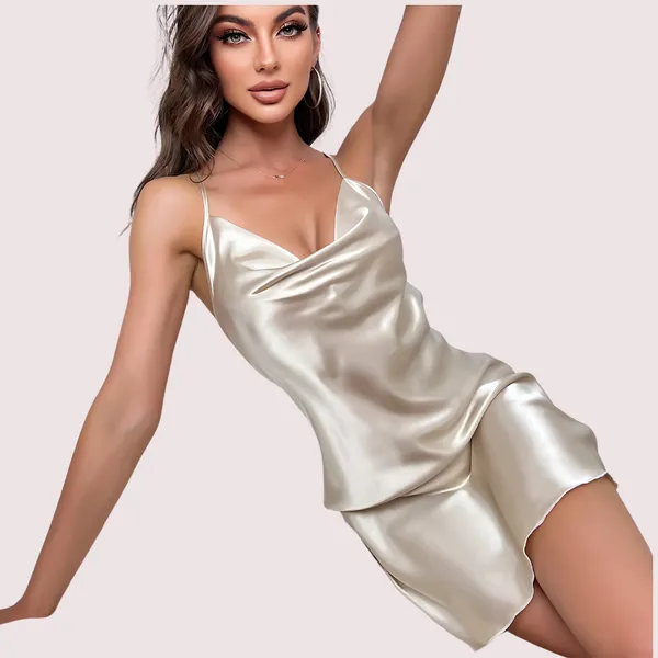 White_Silk_Satin_Cowl_Neck_Nightgown_For_Women
