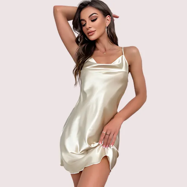 White_Silk_Satin_Cowl_Neck_Nightgown_For_Women
