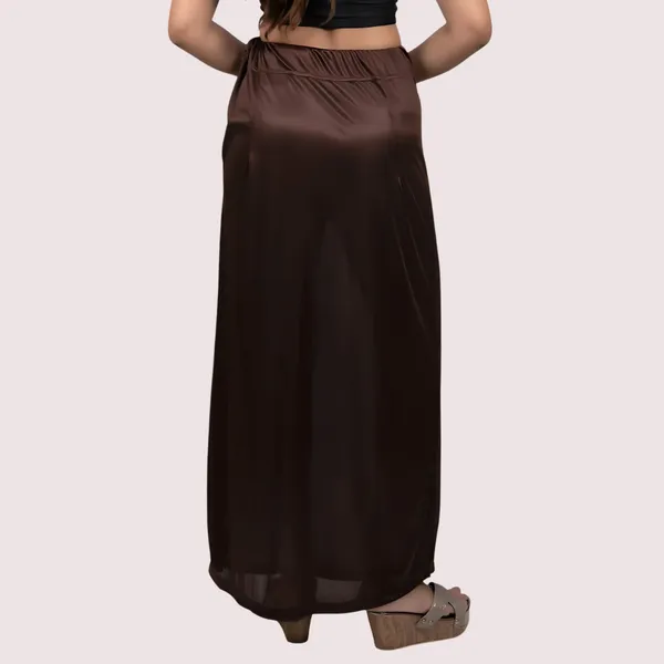 Dark_Brown_Glossy_Silk_Ethnic_Saree_Petticoat_For_Women_-_Pack_of_2