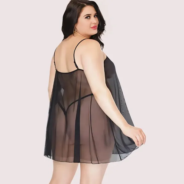 Black_Sheer_Plus_Size_Nightdress_For_Women