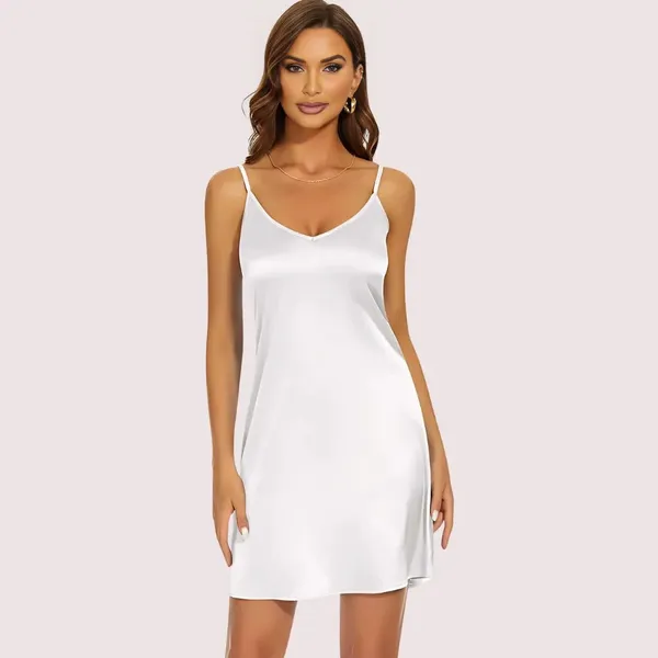 White_Satin_Adjustable_Slip_Dress_For_Women
