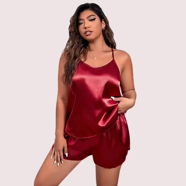 Dark_Maroon_Silk_Cami_&_Shorts_Plus_Size_Set_For_Women